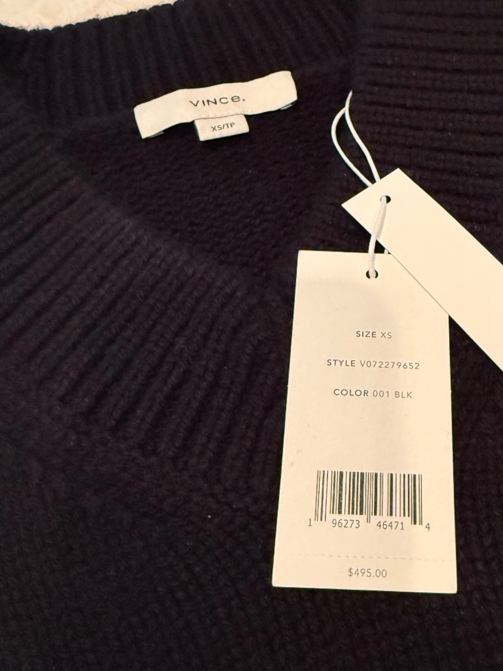Vince Wool Cashmere Blend V Neck Sweater, Size XS, NEW with Tags - Picture 5 of 13
